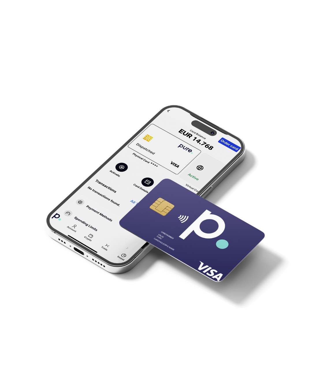 Pure Wallet Card and Phone