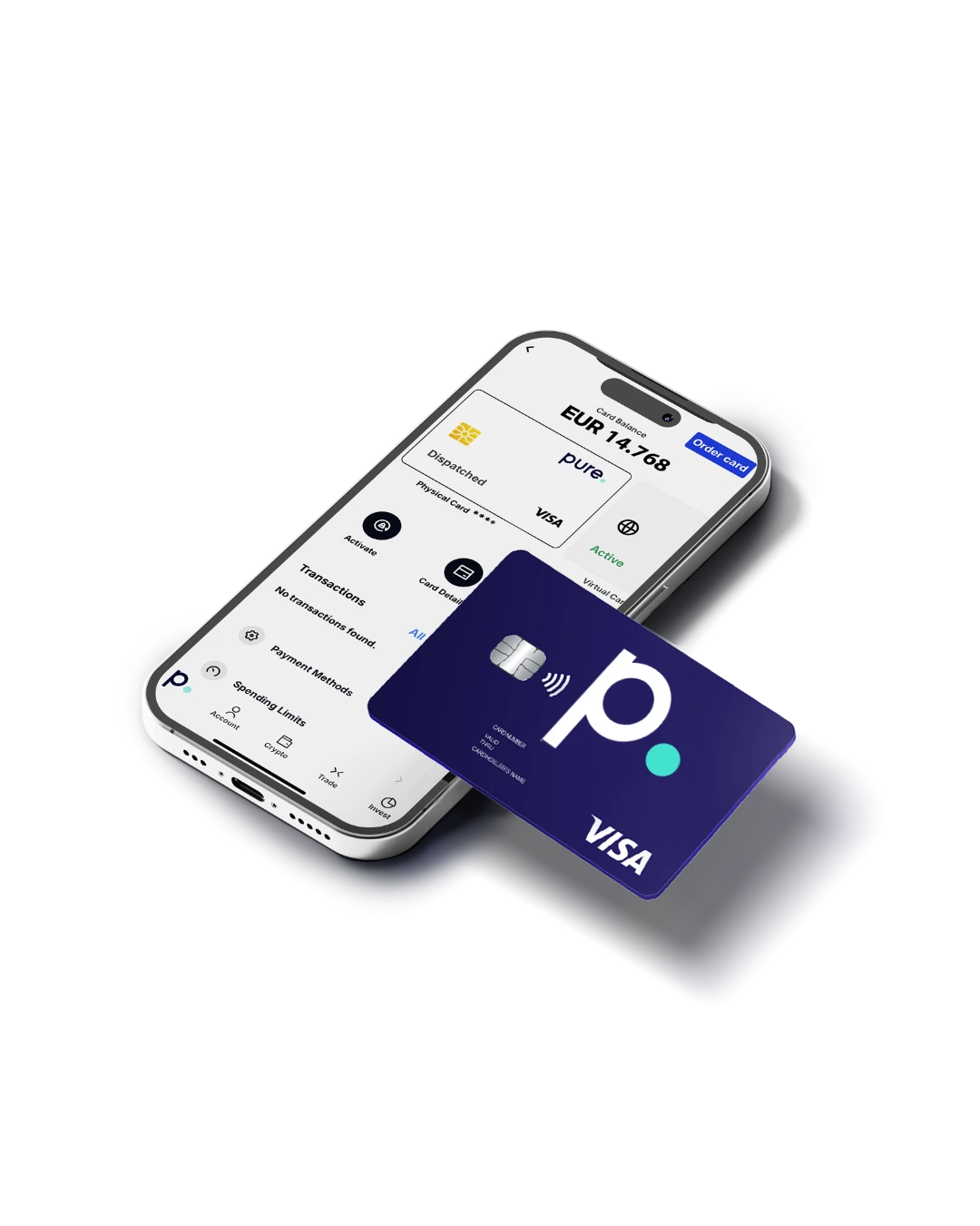 Pure Wallet Card and Phone