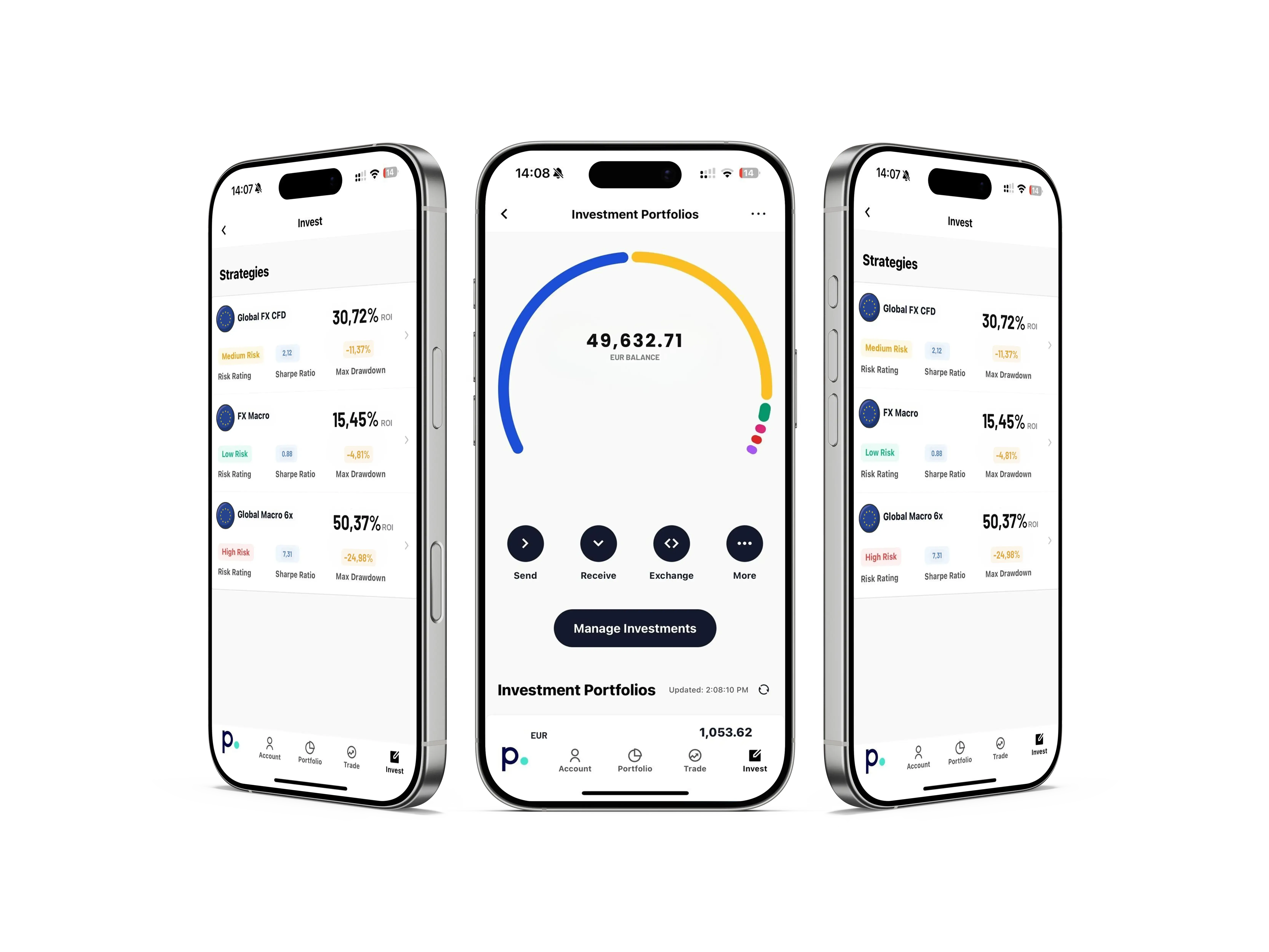 PureWallet Invest App Interface