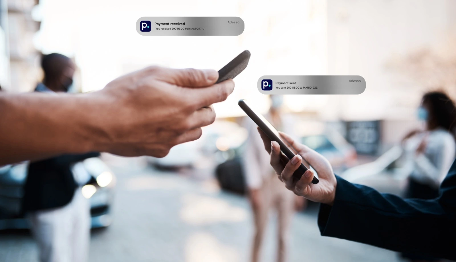 Pure Wallet crypto transfer interface showing send cryptocurrency functionality